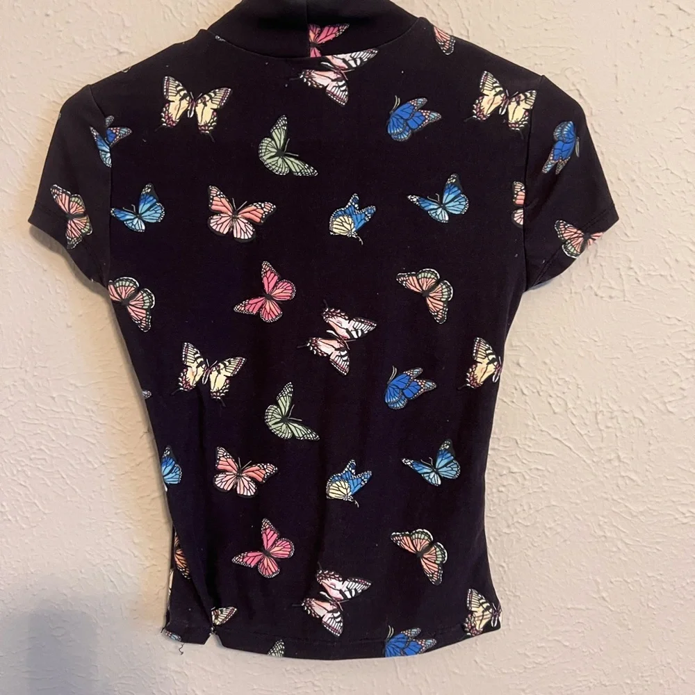 Rue 21 | Butterfly Print Black Top 🦋✨ - Picture 5 of 6